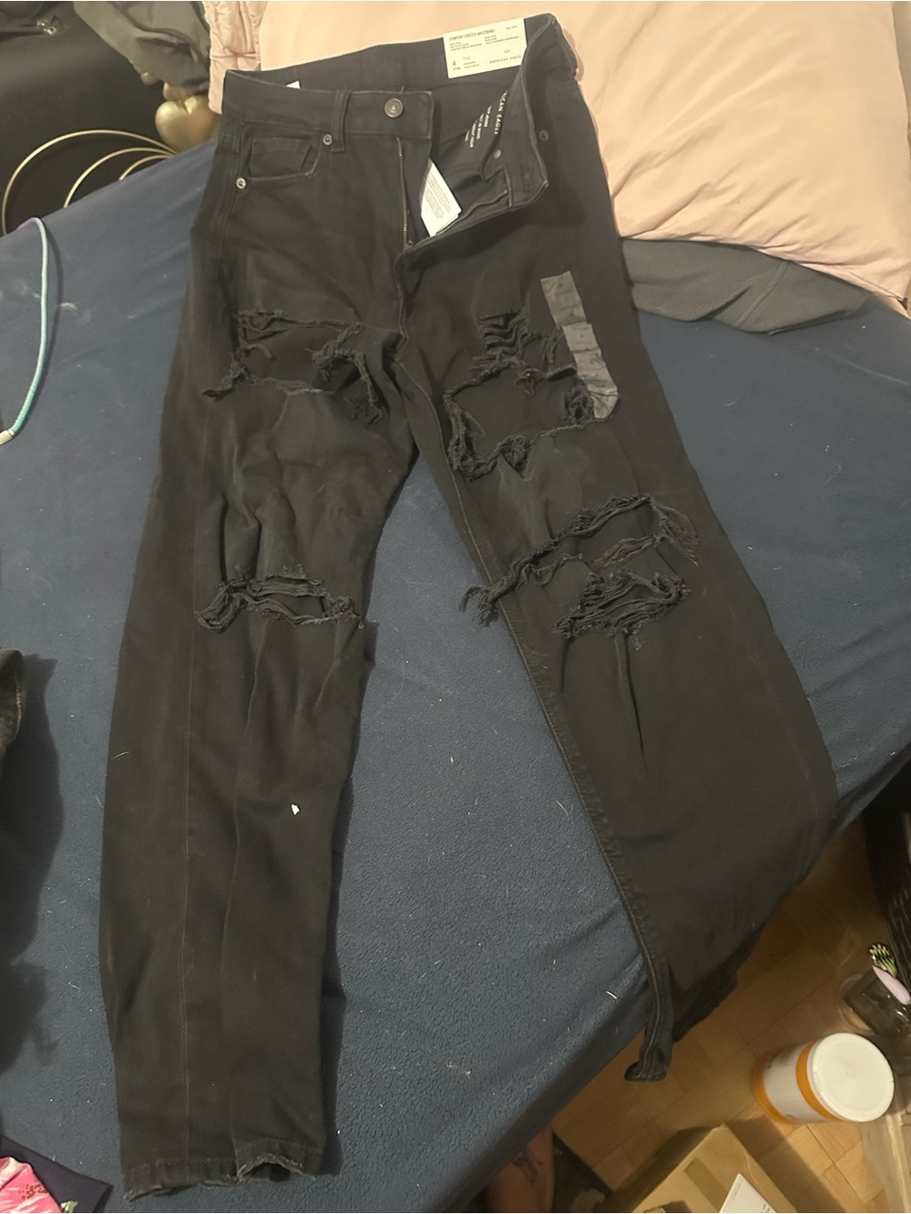 American Eagle Outfitters Black Ripped Skinny Jeans